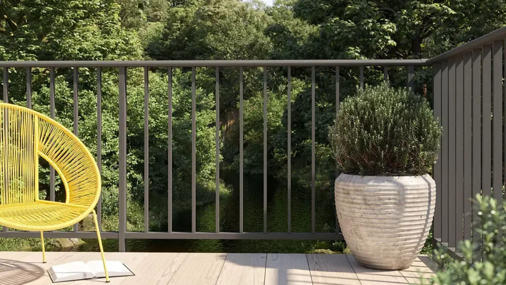 garde corps barreaude gris aluminium 1